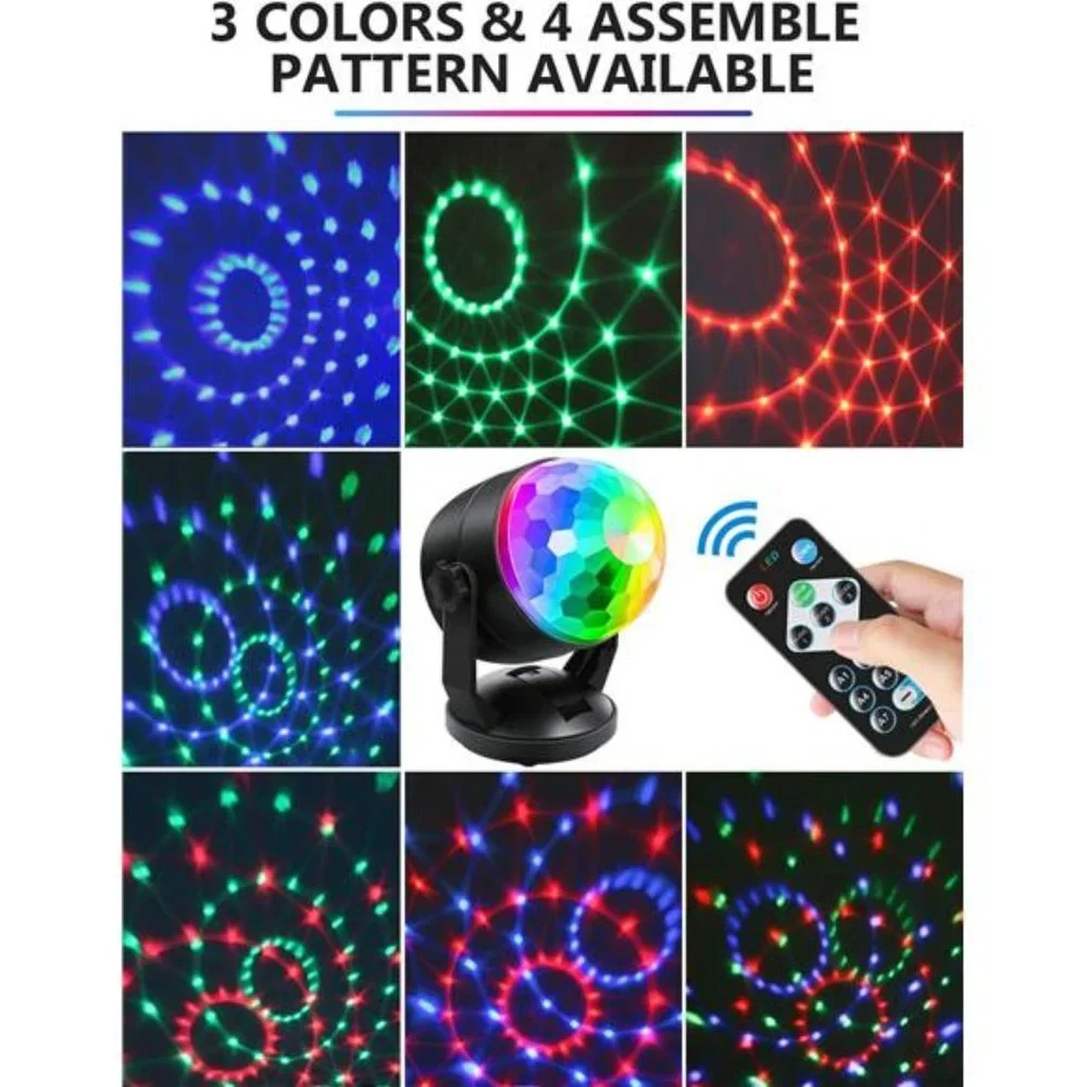 [2-Pack] Portable Sound Activated Party Lights, Battery Powered/USB Plug in